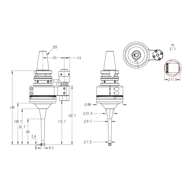 DK90-BT30-C1.6迷你側銑頭