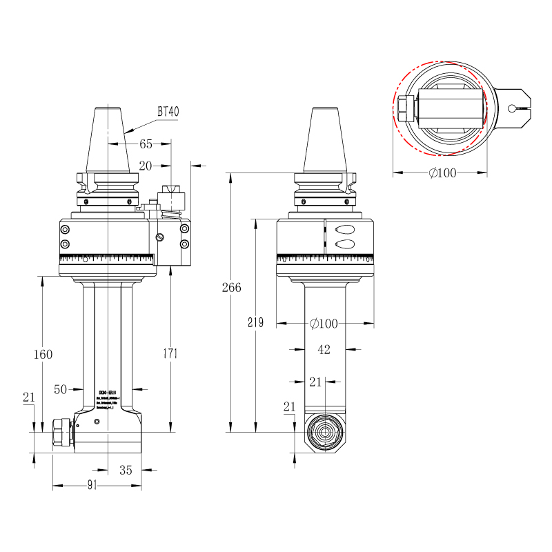 DK90-BT40-ER16-160角度頭