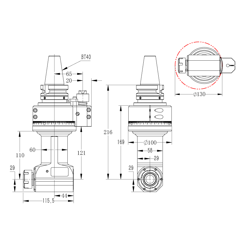 DK90-BT40-ER25-110國產(chǎn)銑頭