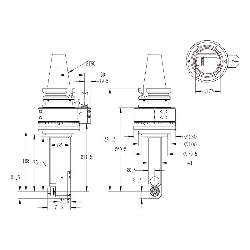 DK90-BT50-ER16M-170國產(chǎn)內縮式角度頭