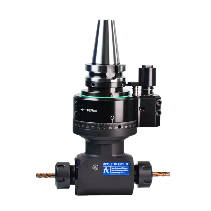 DK90-BT40-ER25-2X雙向角度頭，雙出側銑頭